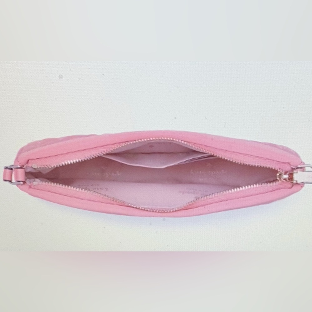 Kate Spade Pink Flower Quilted Fabric Convertible Wristlet NWT - Picture 3 of 4